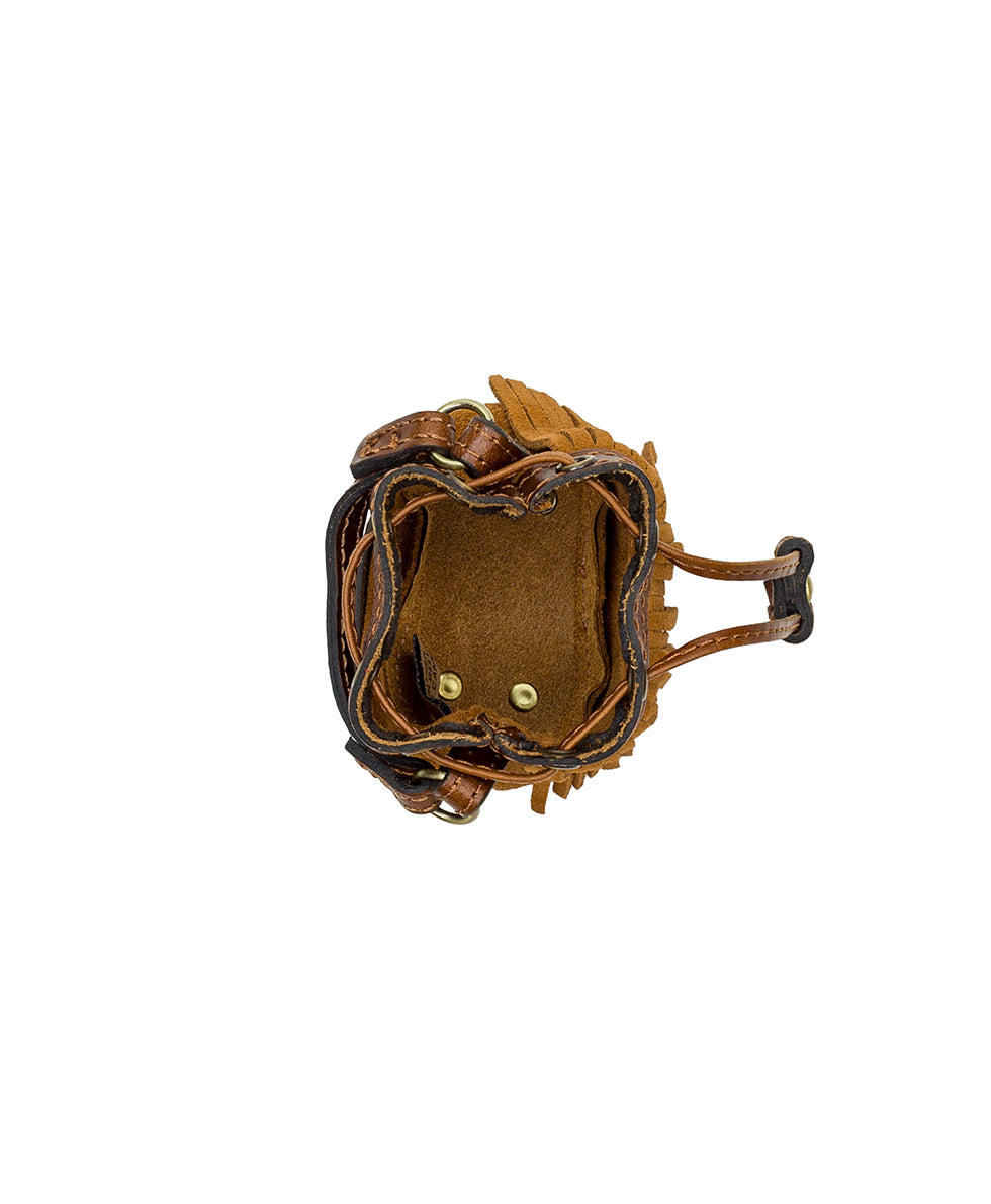 Female - Micro Elisa Bag Charm - Suede - cognac - by Patricia Nash - View 3 of 4