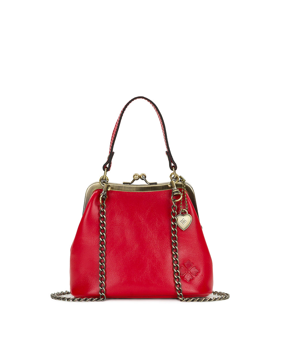 Female - Mini Laureana Chain Crossbody - Vintage Distressed Leather - strawberry - by Patricia Nash - View 1 of 5