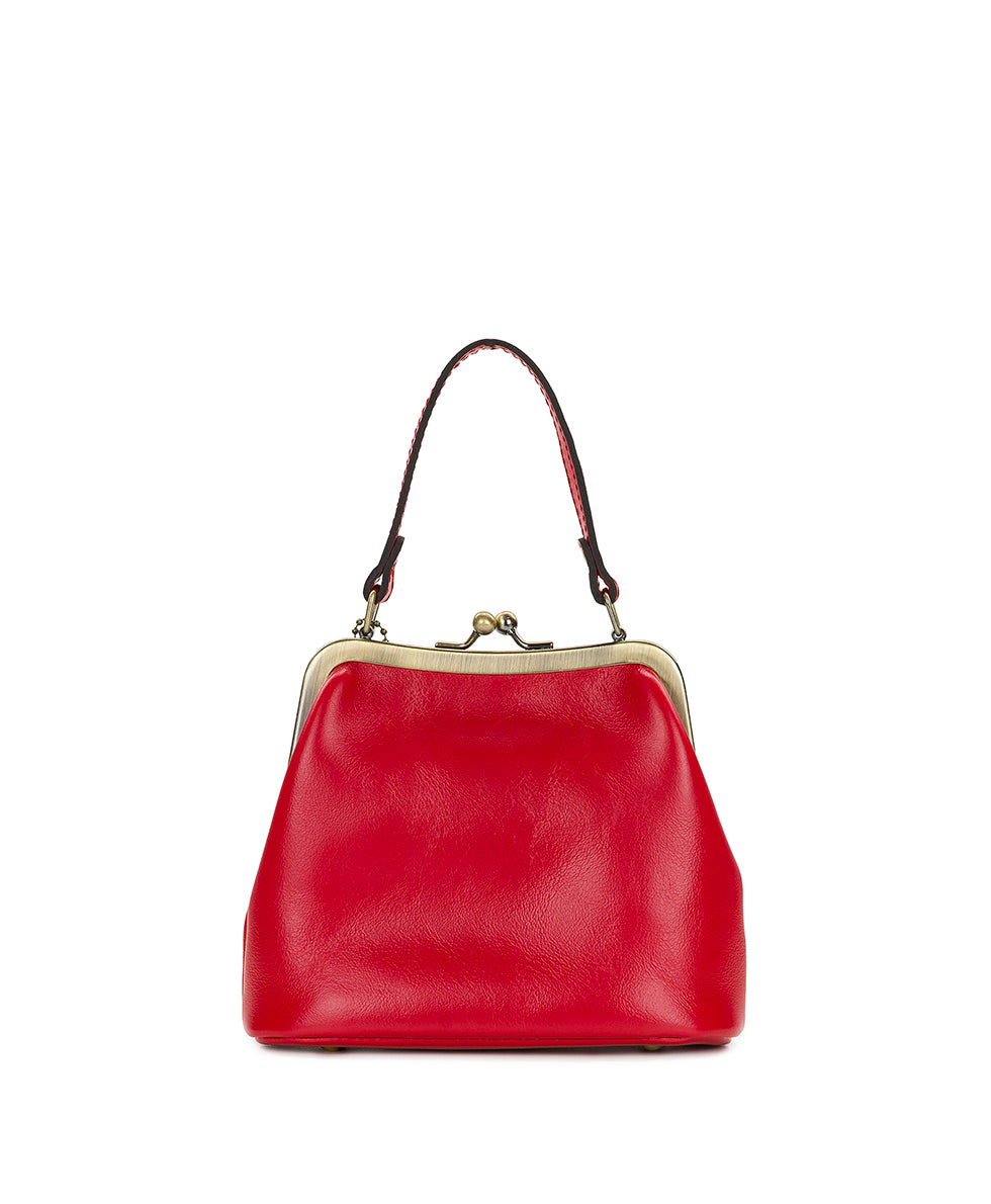 Female - Mini Laureana Chain Crossbody - Vintage Distressed Leather - strawberry - by Patricia Nash - View 2 of 5