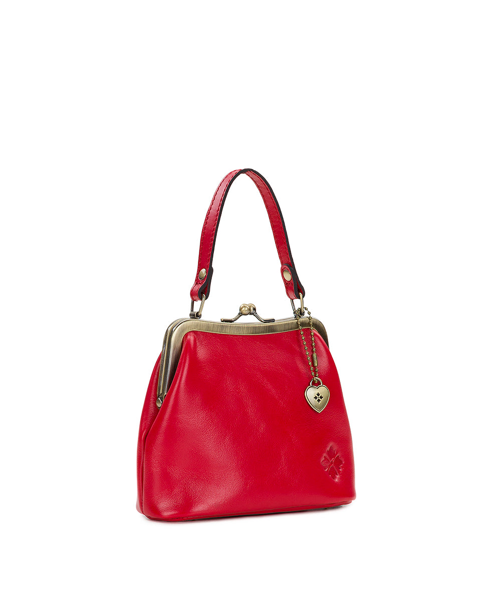 Female - Mini Laureana Chain Crossbody - Vintage Distressed Leather - strawberry - by Patricia Nash - View 3 of 5