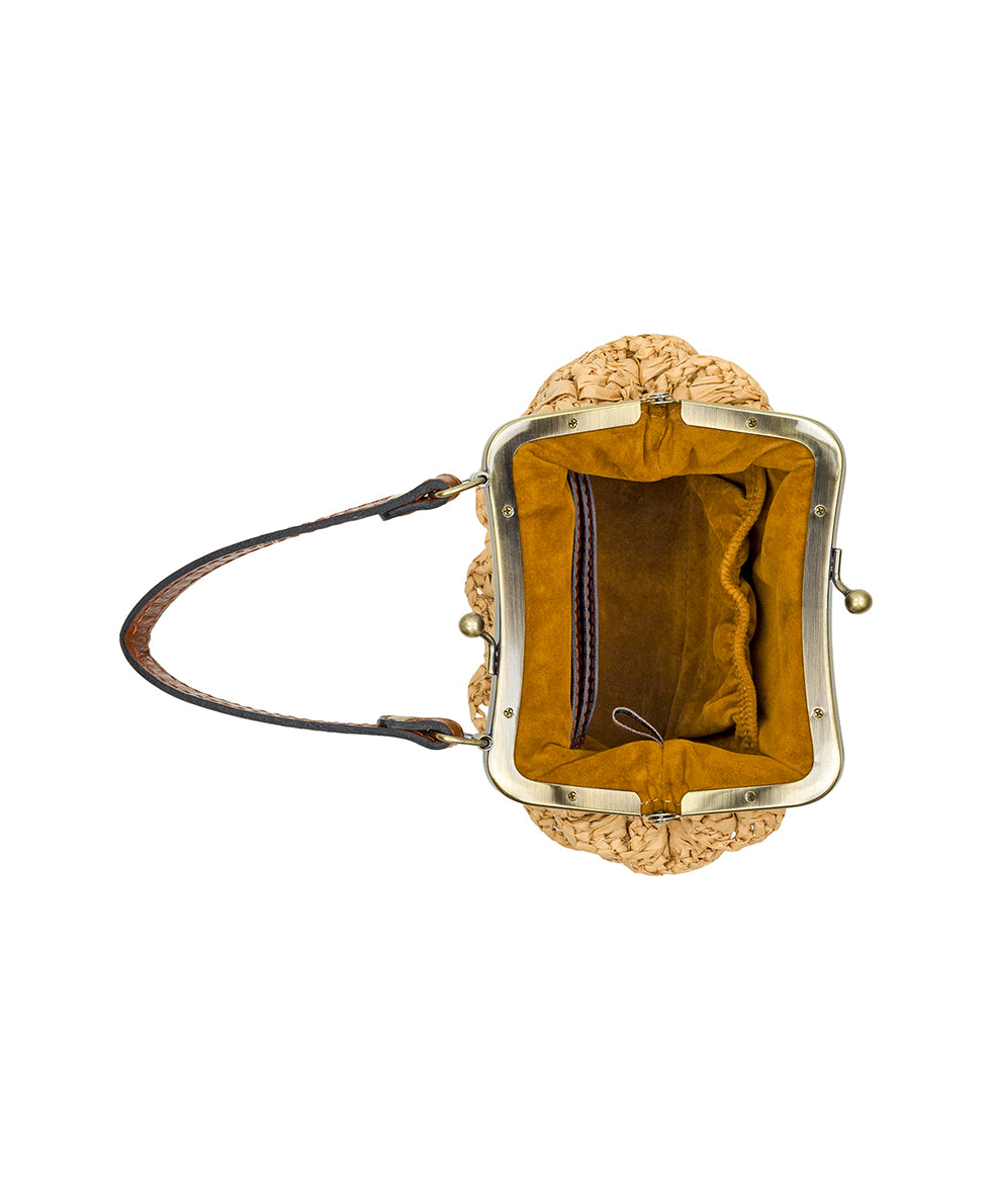 Female - Mini Laureana Chain Crossbody - Scalloped Raffia - natural - by Patricia Nash - View 4 of 10