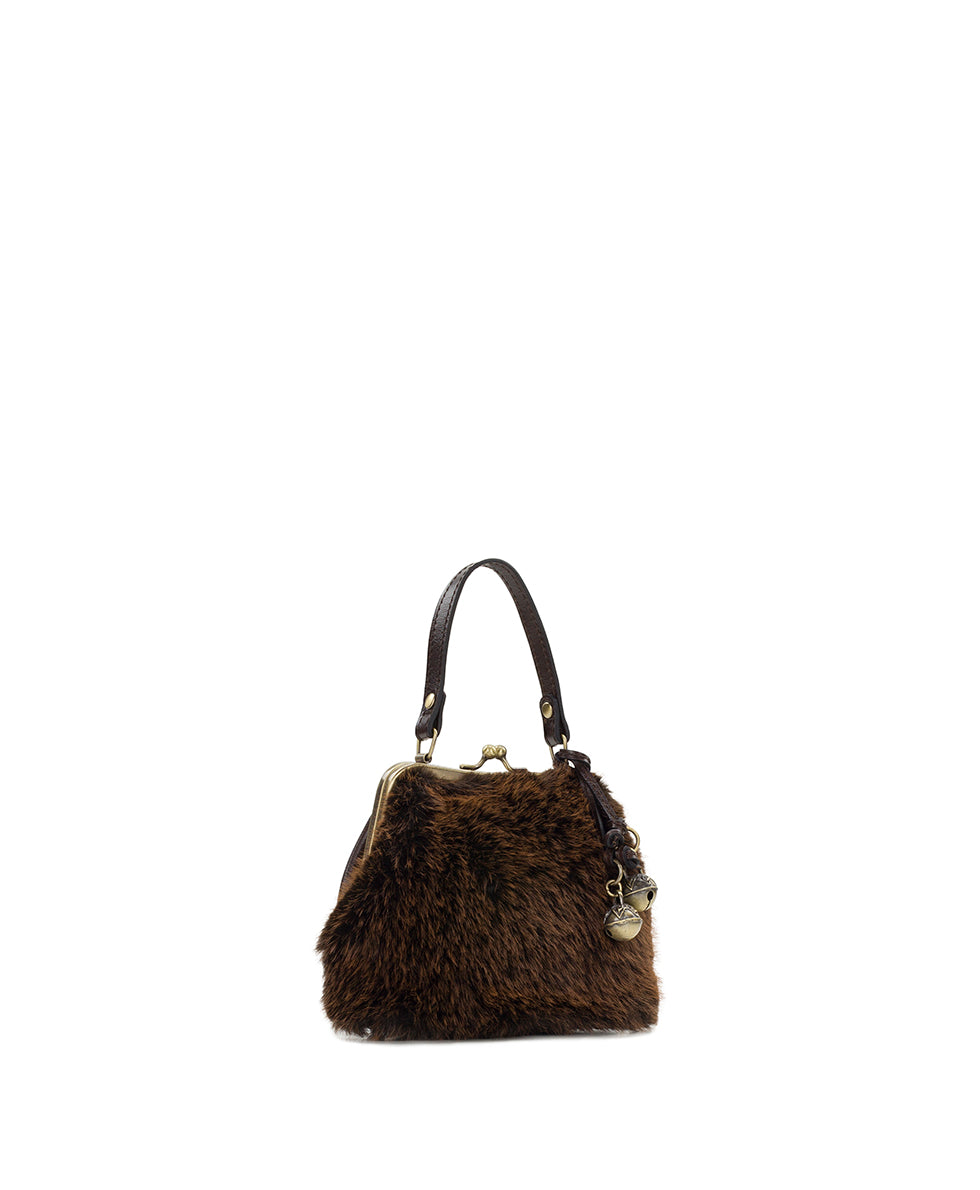 Female - Mini Laureana Chain Crossbody | Faux Fur | Brown - leopard - by Patricia Nash - View 3 of 4
