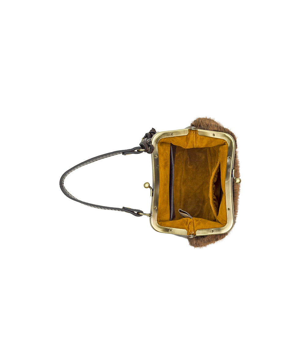 Female - Mini Laureana Chain Crossbody | Faux Fur | Brown - leopard - by Patricia Nash - View 4 of 4