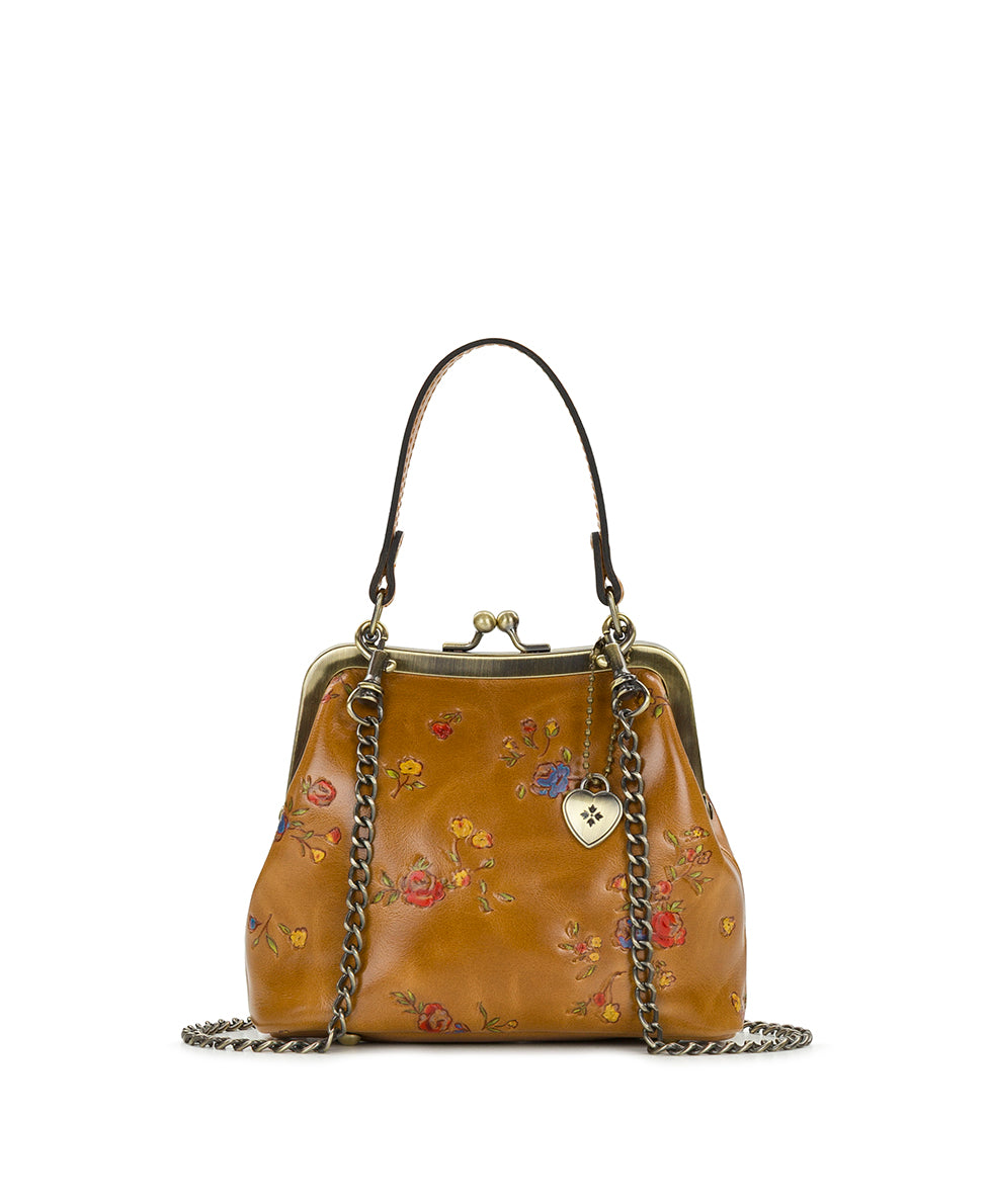 Female - Mini Laureana Chain Crossbody - Fleur de Jardin Embossed - light tan - by Patricia Nash - View 1 of 6