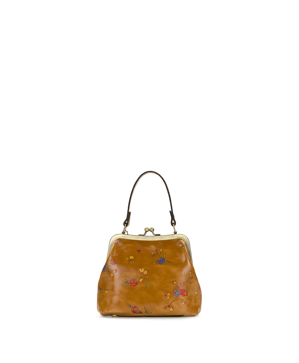 Female - Mini Laureana Chain Crossbody - Fleur de Jardin Embossed - scandi antique ochre - by Patricia Nash - View 4 of 6