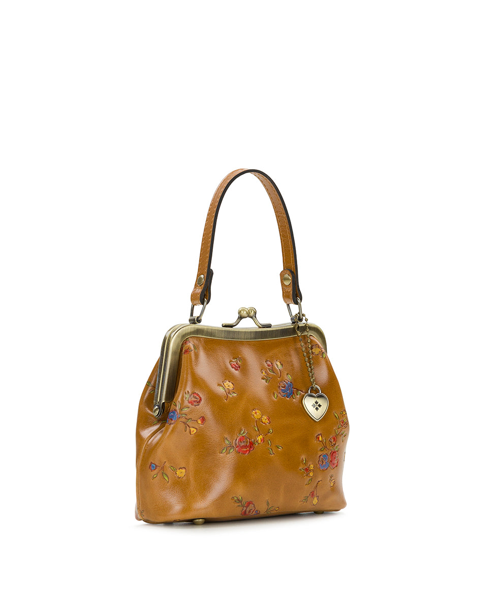 Female - Mini Laureana Chain Crossbody - Fleur de Jardin Embossed - light tan - by Patricia Nash - View 3 of 6
