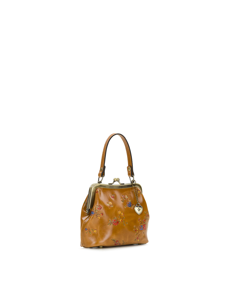 Female - Mini Laureana Chain Crossbody - Fleur de Jardin Embossed - scandi antique ochre - by Patricia Nash - View 1 of 6