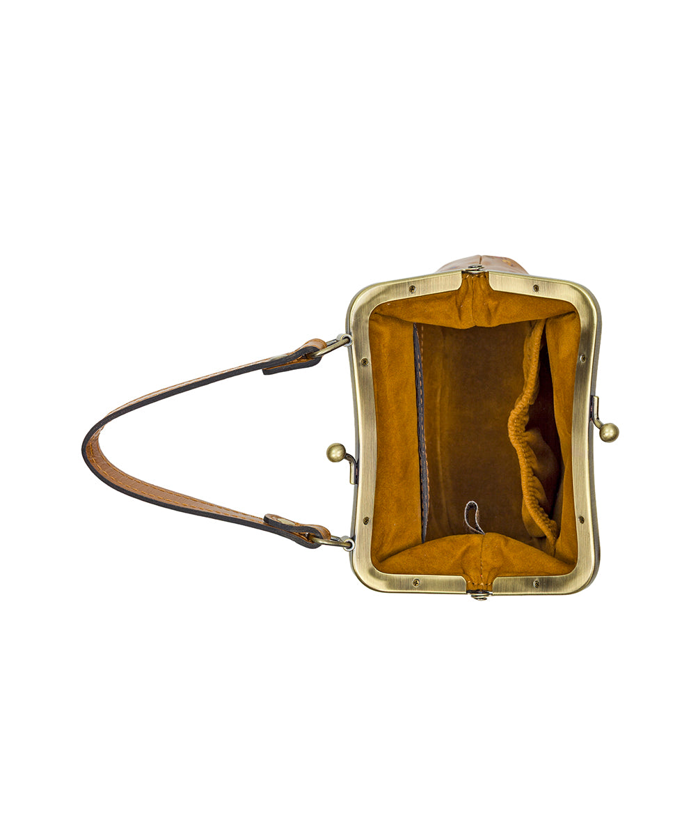 Female - Mini Laureana Chain Crossbody - Fleur de Jardin Embossed - light tan - by Patricia Nash - View 5 of 6