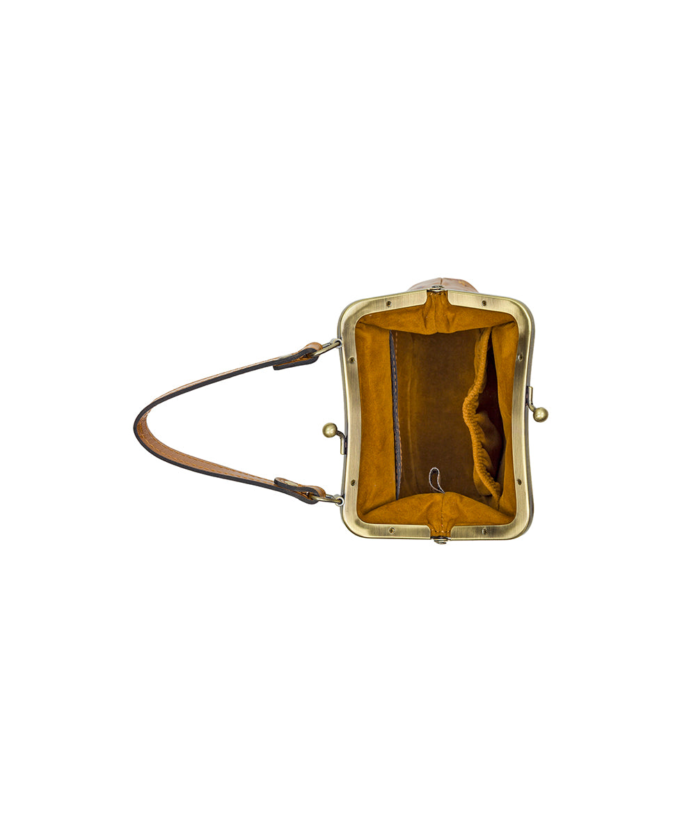 Female - Mini Laureana Chain Crossbody - Fleur de Jardin Embossed - scandi antique ochre - by Patricia Nash - View 5 of 6