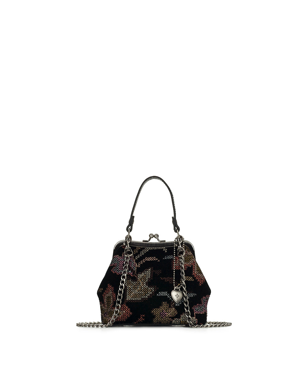 Female - Mini Laureana Chain Crossbody | Velvet Needlepoint | Black - leopard - by Patricia Nash - View 1 of 4