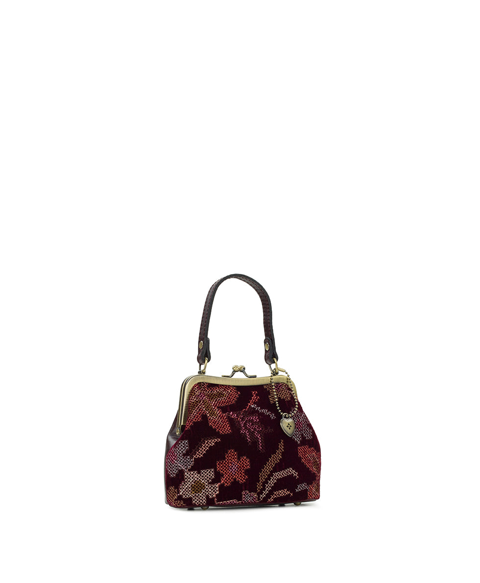 Female - Mini Laureana Chain Crossbody | Velvet Needlepoint | Plum - leopard - by Patricia Nash - View 3 of 4
