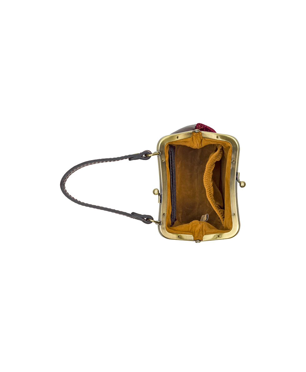 Female - Mini Laureana Chain Crossbody | Velvet Needlepoint | Plum - leopard - by Patricia Nash - View 4 of 4