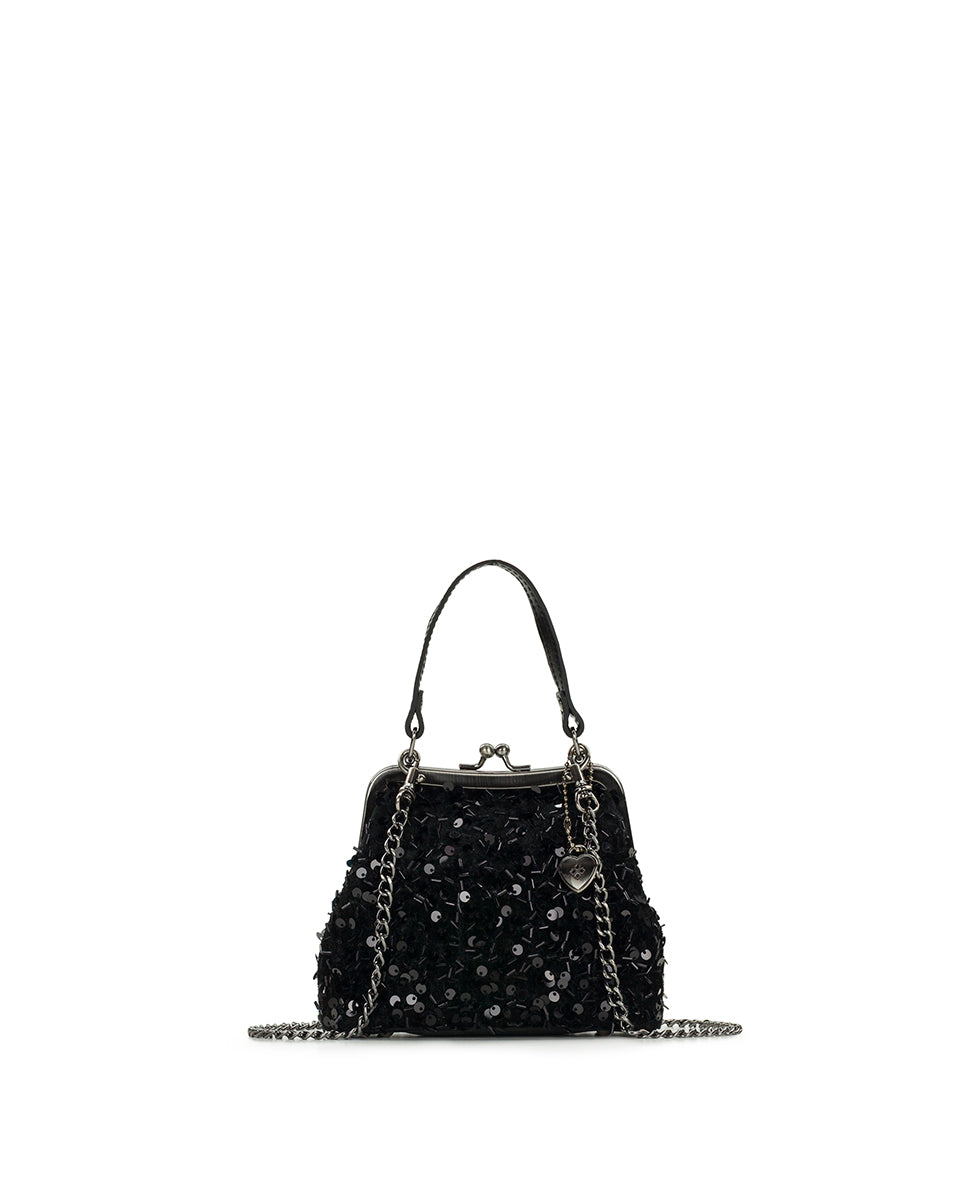 Female - Mini Laureana Chain Crossbody | Holiday Sequin | Black - leopard - by Patricia Nash - View 1 of 4
