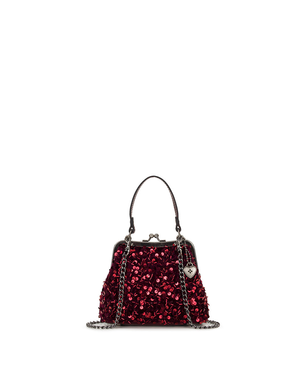 Female - Mini Laureana Chain Crossbody | Holiday Sequin | Oxblood - leopard - by Patricia Nash - View 1 of 4