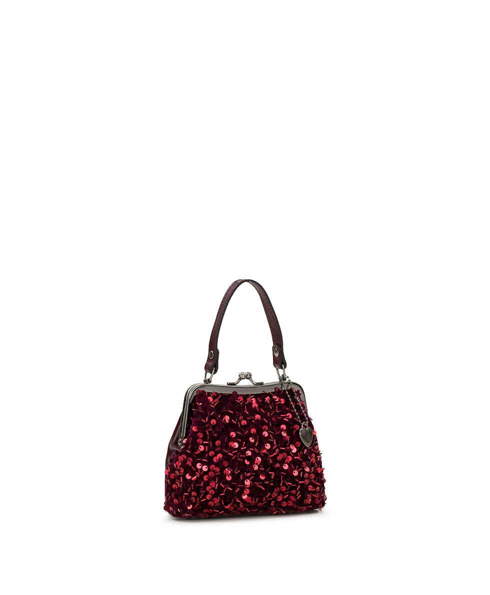 Female - Mini Laureana Chain Crossbody | Holiday Sequin | Oxblood - leopard - by Patricia Nash - View 3 of 4