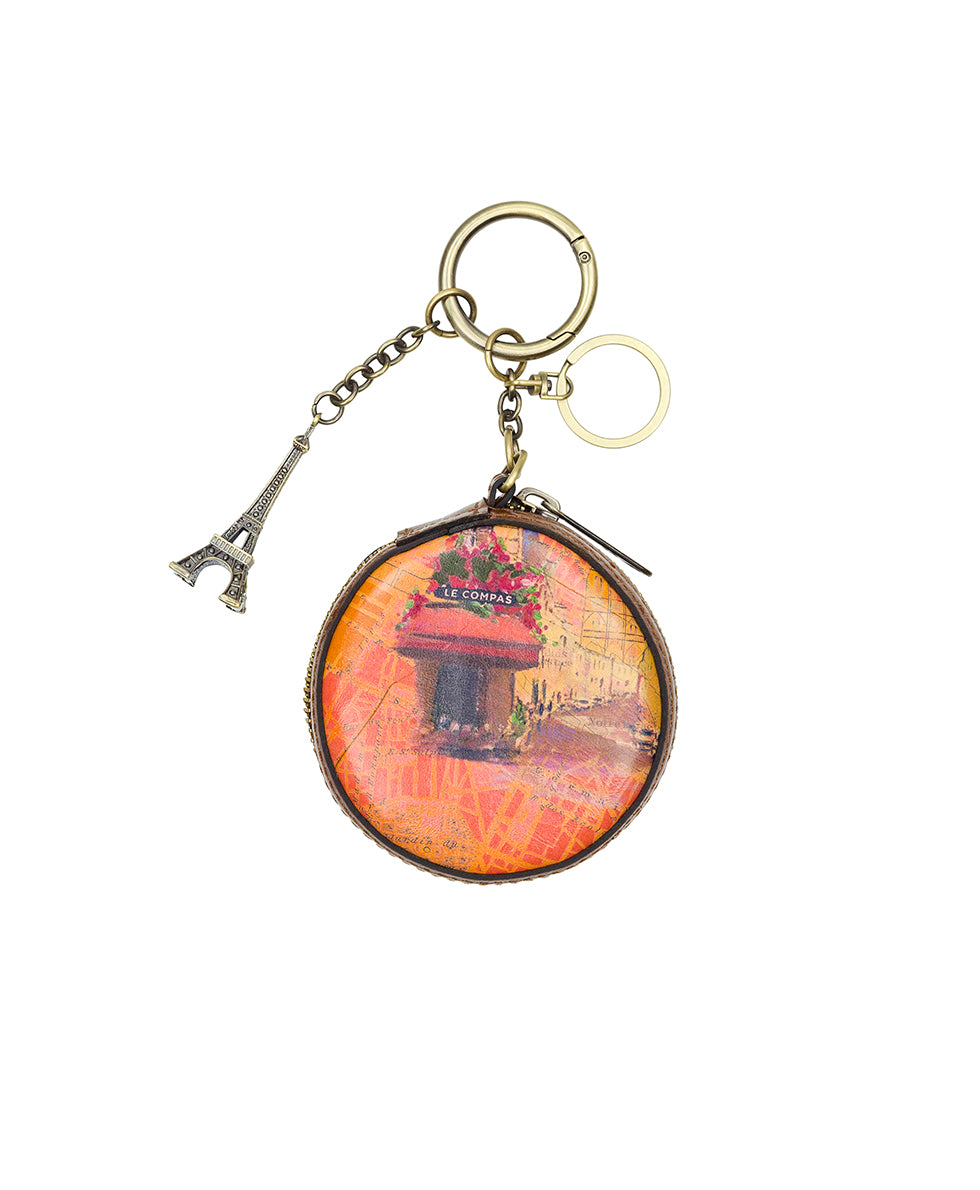 Female - Macaroon Zip Around Bag Charm - Paris Map - paris map - by Patricia Nash - View 1 of 6