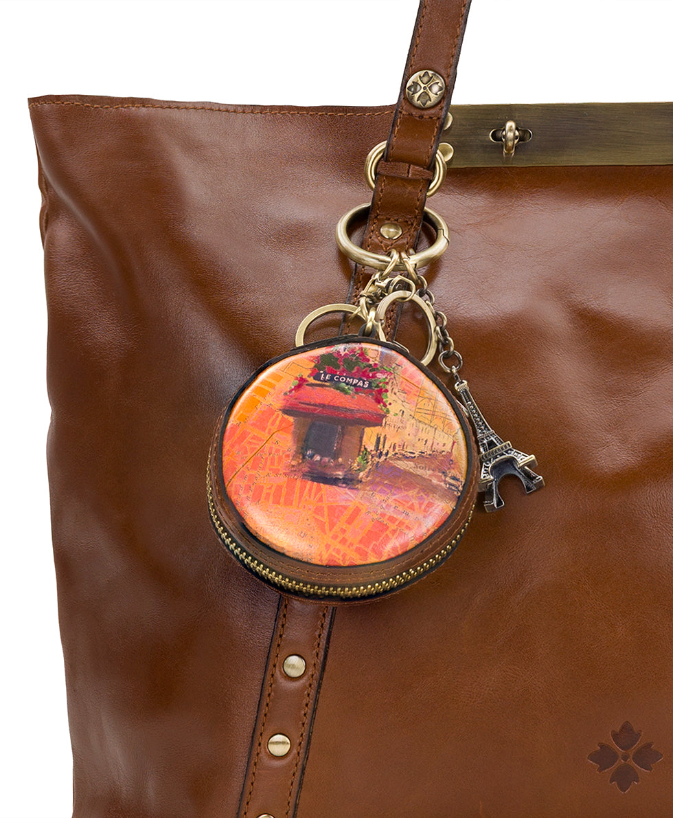 Female - Macaroon Zip Around Bag Charm - Paris Map - paris map - by Patricia Nash - View 3 of 6