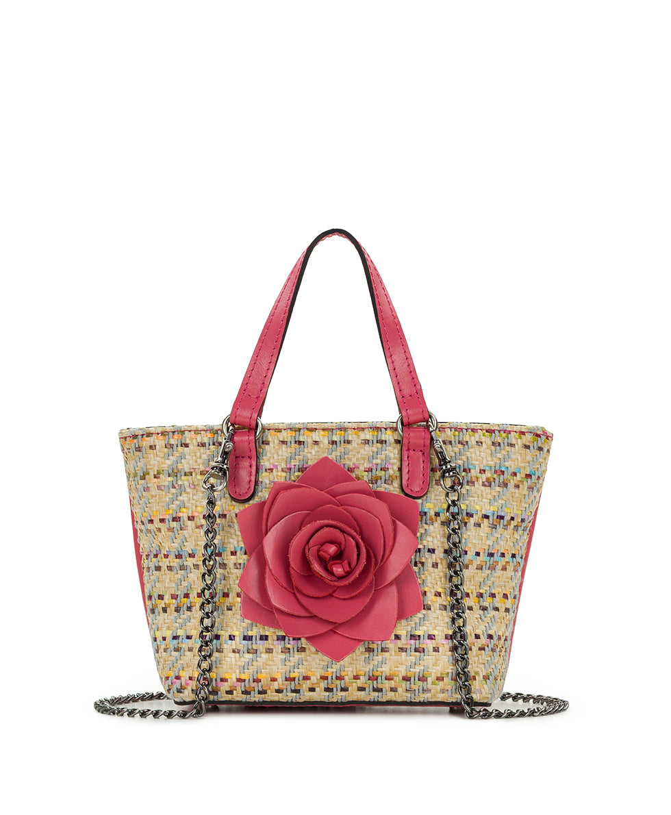 Female - Mini Verzi Chain Crossbody - Rose Spanish Raffia - petal pink - by Patricia Nash - View 1 of 6