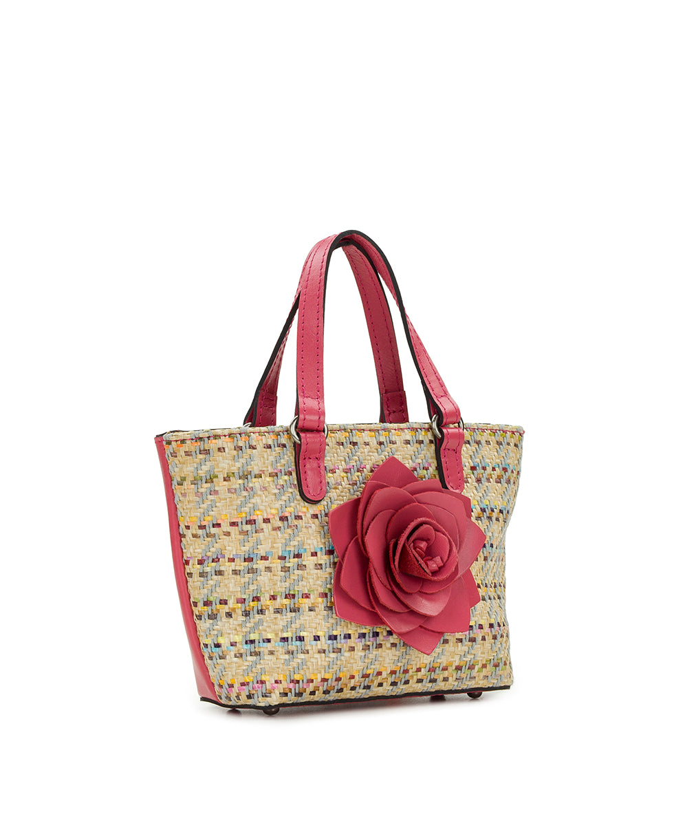 Female - Mini Verzi Chain Crossbody - Rose Spanish Raffia - petal pink - by Patricia Nash - View 3 of 6