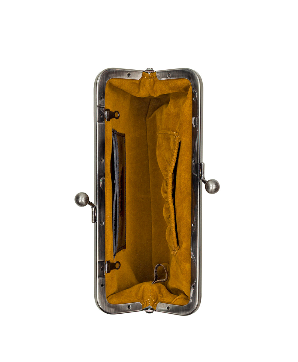 Female - Mini Potenaz Chain Crossbody - Vintage Distressed Leather - cognac - by Patricia Nash - View 4 of 10
