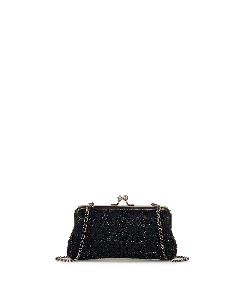 Female - Mini Potenaz Chain Crossbody | Metallic Tweed | Black - antique bronze - by Patricia Nash - View 1 of 4