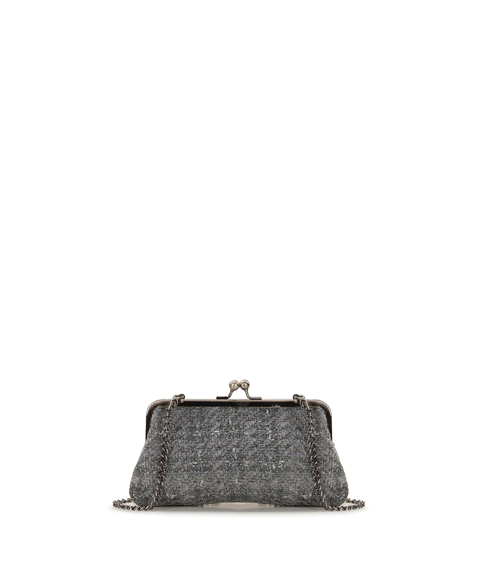 Female - Mini Potenaz Chain Crossbody | Metallic Tweed | Grey - antique bronze - by Patricia Nash - View 1 of 4