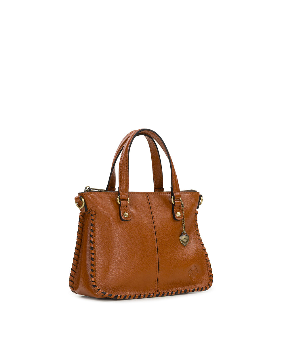 Female - Mini Briona W/ Leather Crossbody | Rugged Natural Grain | Cognac - cognac - by Patricia Nash - View 4 of 5