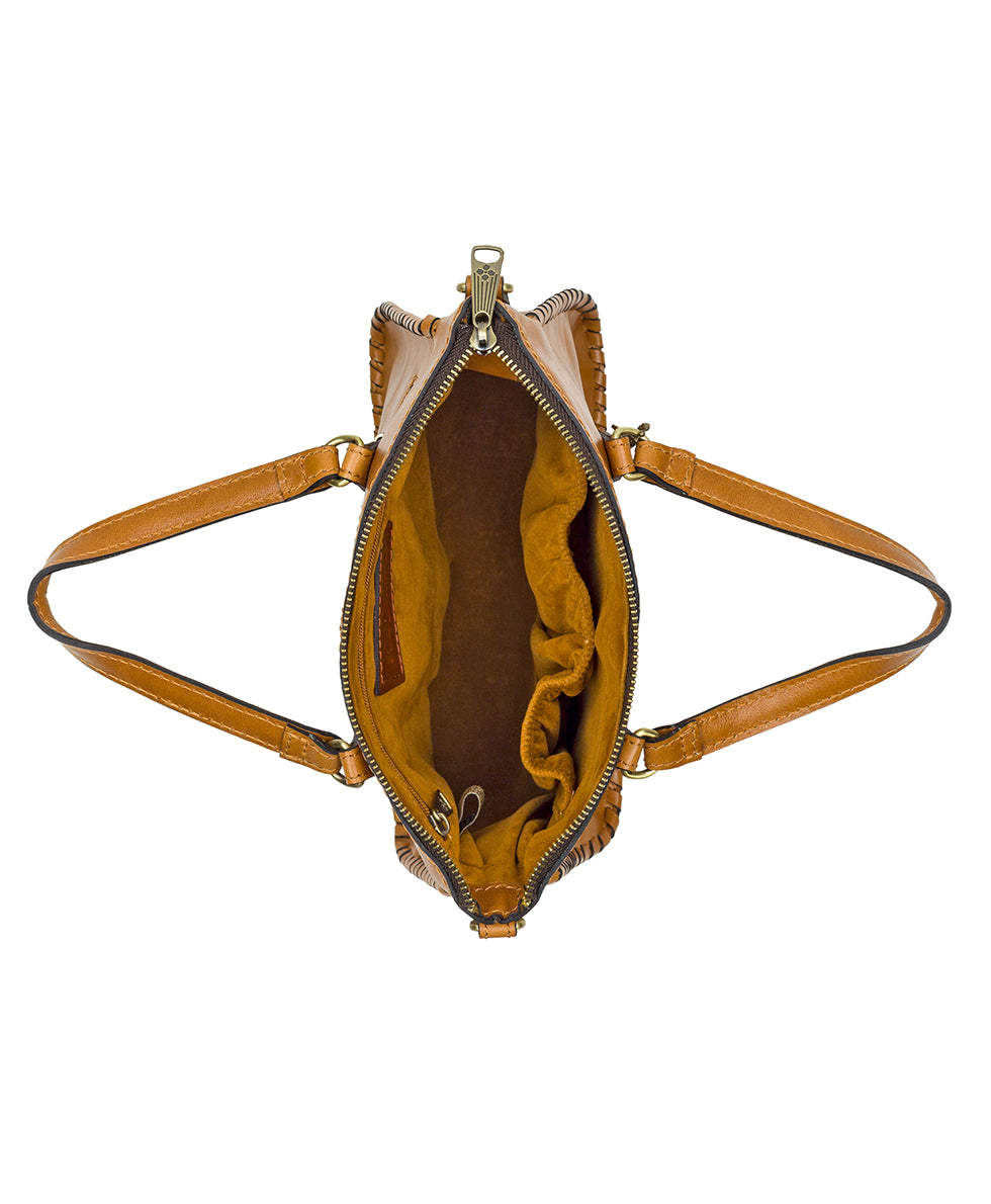 Female - Mini Briona Crossbody - Vintage Glazed Leather - light tan - by Patricia Nash - View 5 of 5