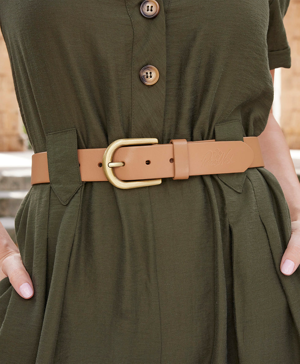 Vietri Belt - Vintage Distressed Leather — Naturale - by Patricia Nash - View 4 of 4