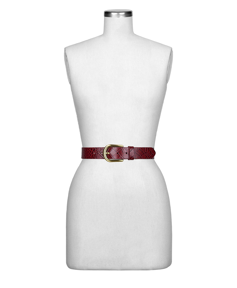Vietri Belt - Croc - Oxblood – Patricia Nash