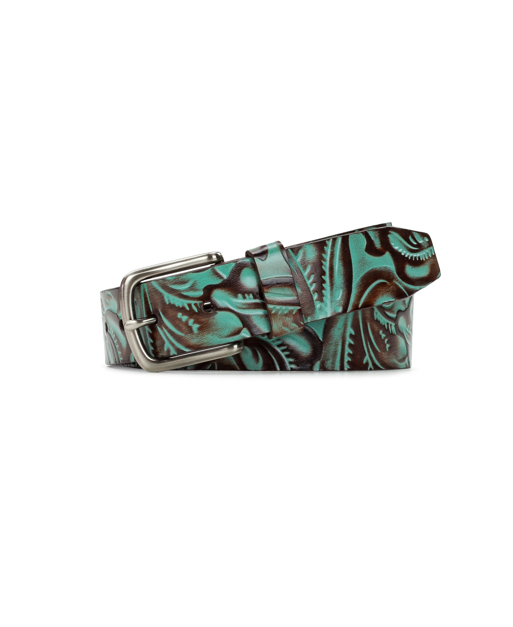 Pelosa Belt - Tooled — Turquoise - by Patricia Nash - View 1 of 3