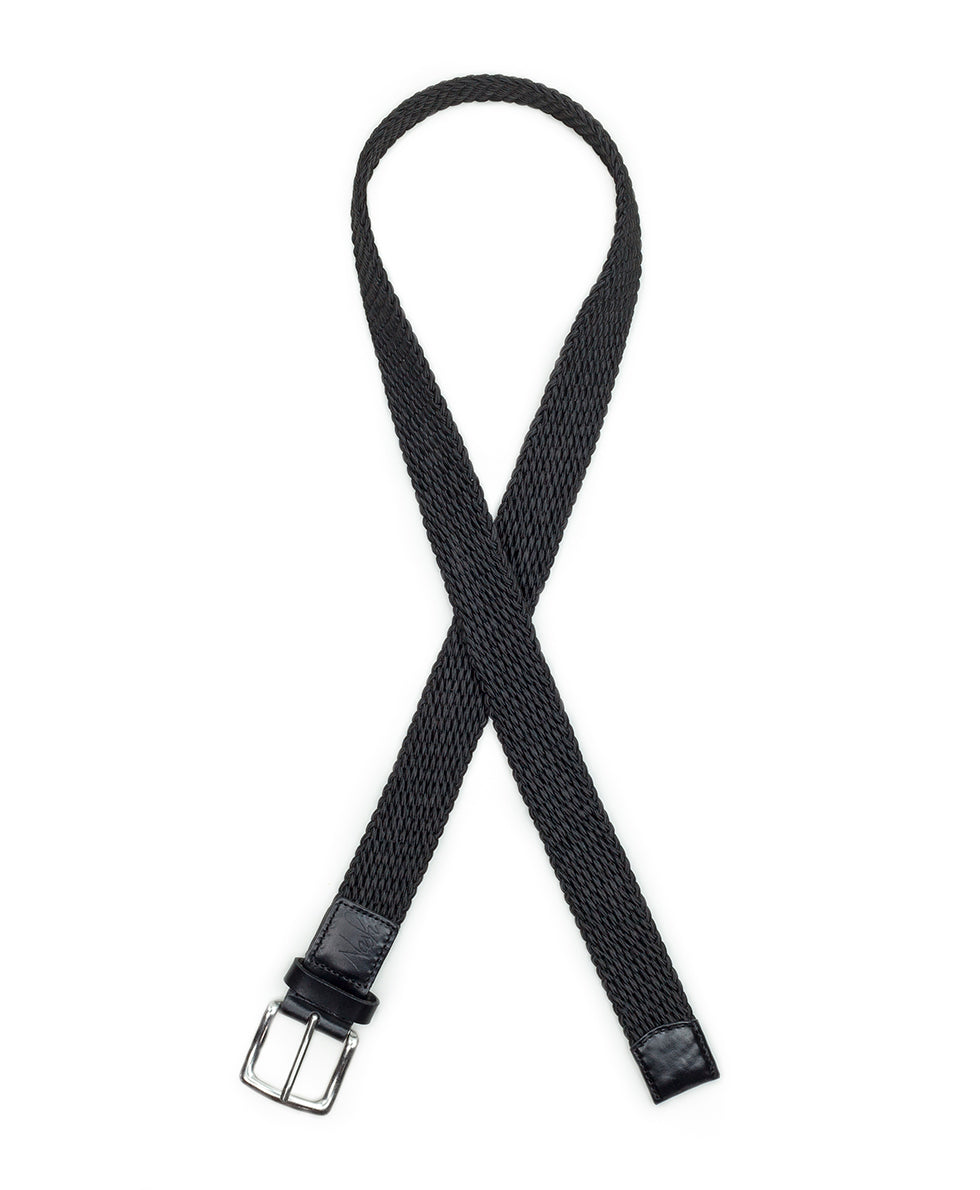 Mens - Nash Men's Rope Belt - Rope and Leather — Black - by Patricia Nash - View 2 of 3