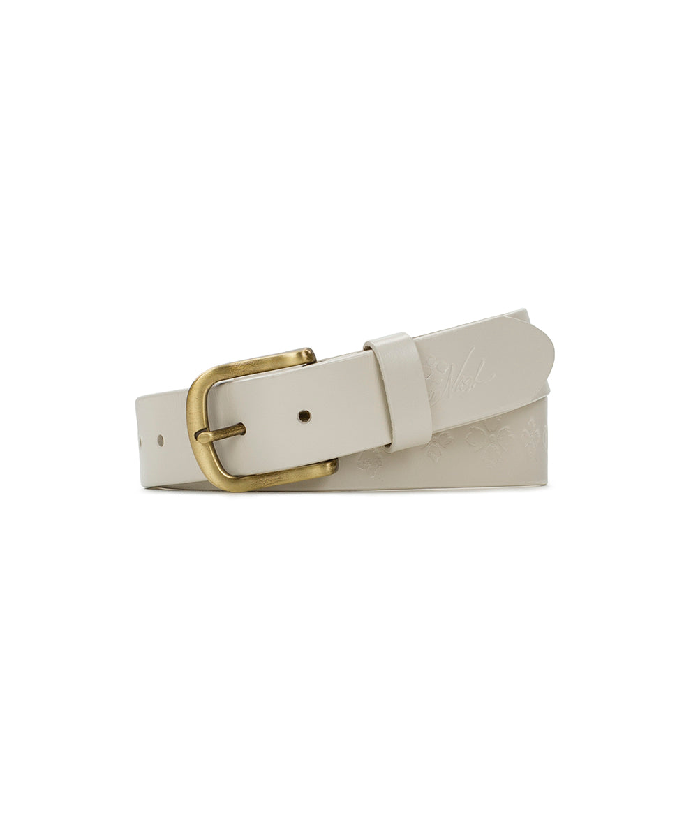 Wesley Belt - Embossed Floret — Latte - by Patricia Nash - View 1 of 3