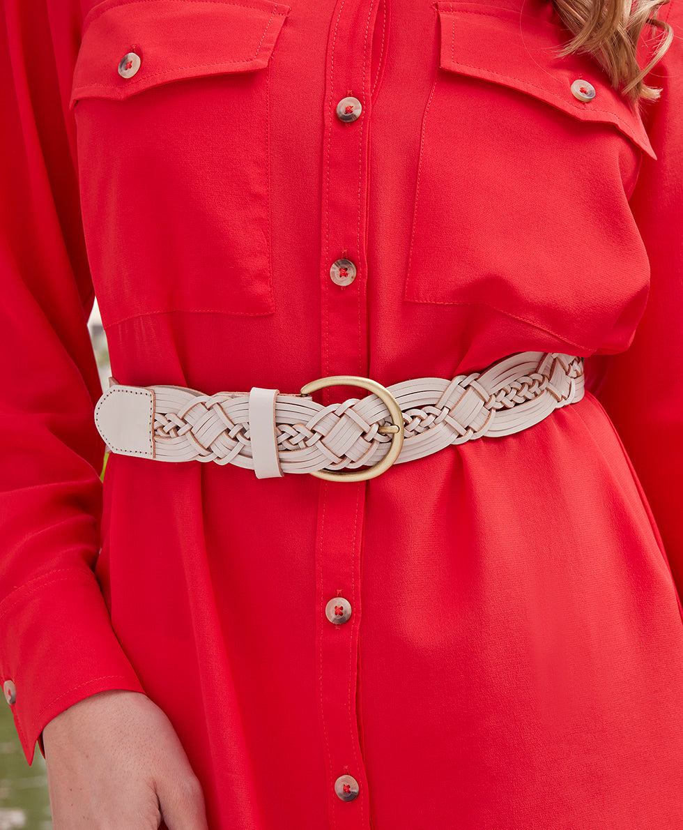 Melissa Belt - Braided Stitched — Latte - by Patricia Nash - View 4 of 4