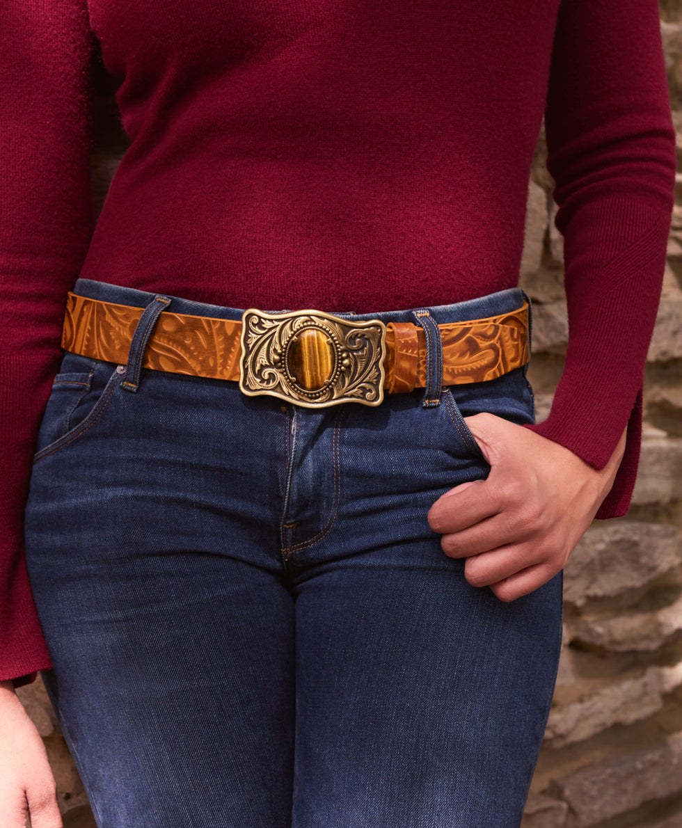 Female - Roseanna Belt - Tooled — Gold - by Patricia Nash - View 4 of 4