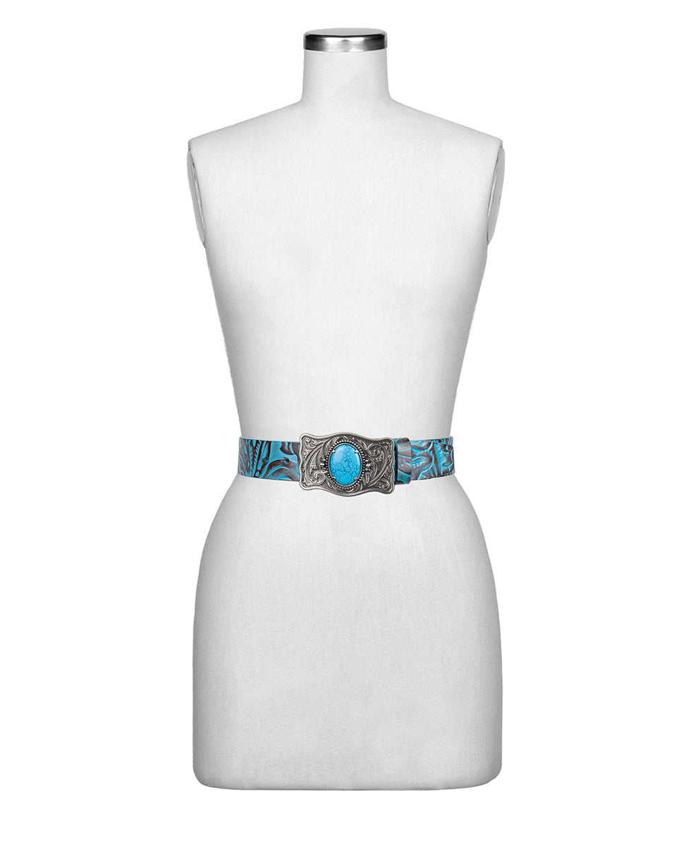 Female - Roseanna Belt - Tooled — Turquoise - by Patricia Nash - View 3 of 3