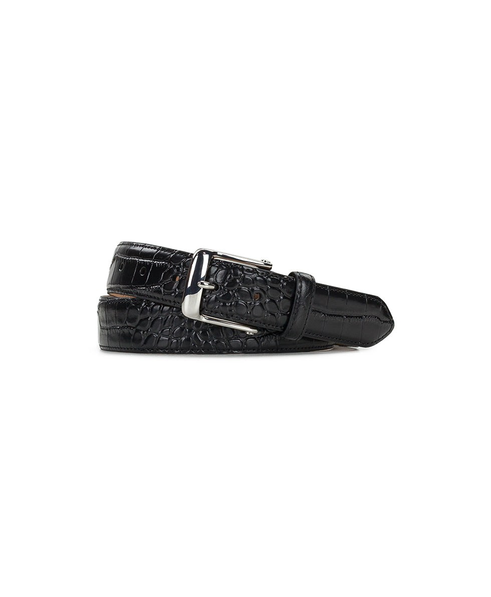 Male - Nash Men's Modena Croc Dress Belt | Black - by Patricia Nash - View 1 of 2