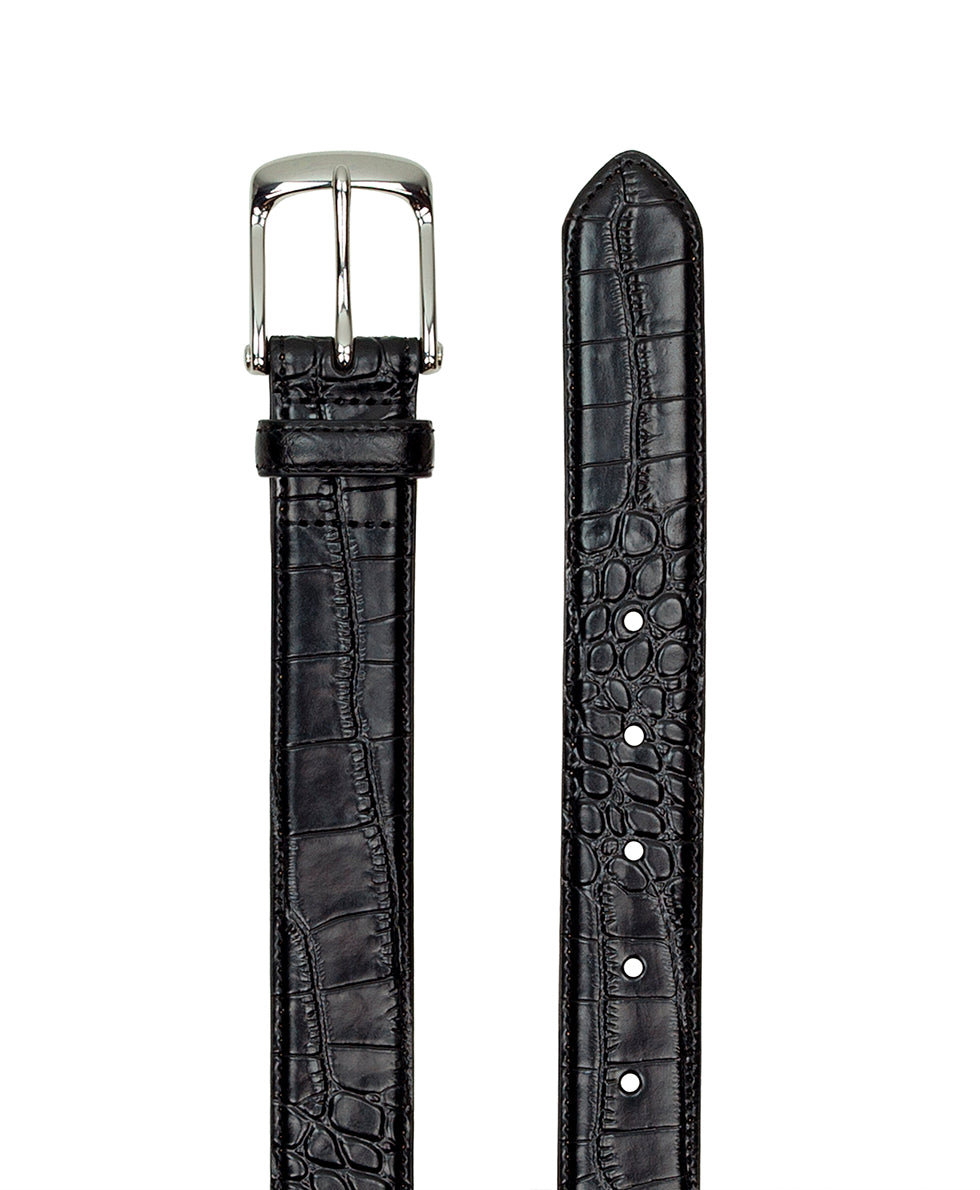 Male - Nash Men's Modena Croc Dress Belt | Black - by Patricia Nash - View 2 of 2