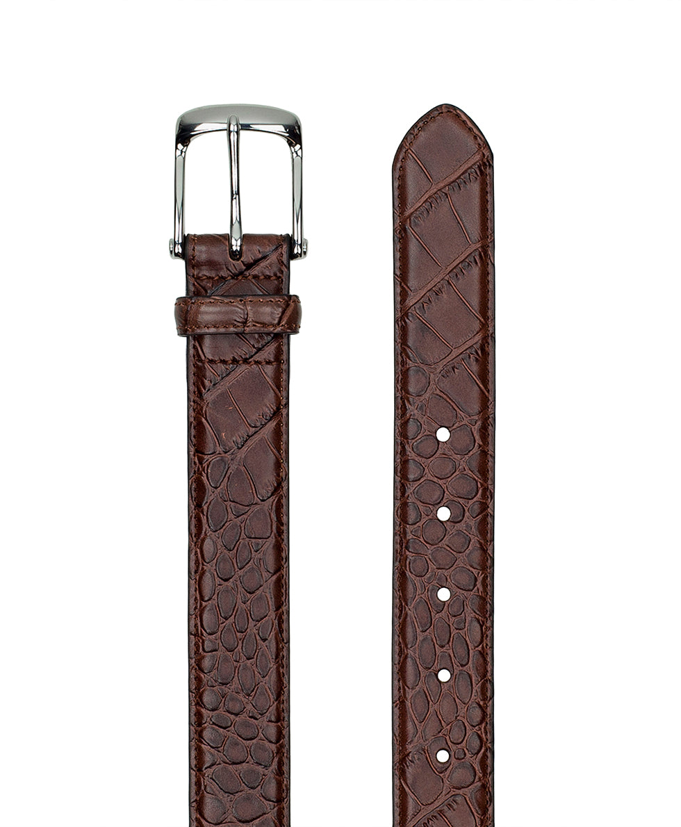Male - Nash Men's Modena Croc Dress Belt | Chesnut - by Patricia Nash - View 2 of 2