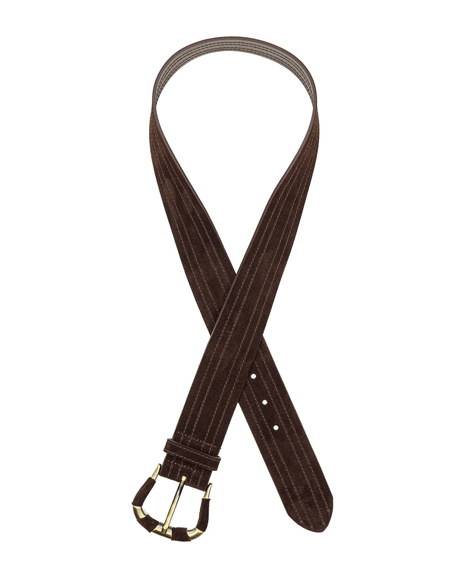 Female - Lars Belt | Burnished Suede | Chocolate - by Patricia Nash - View 2 of 4