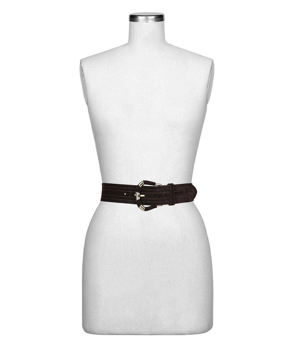 Female - Lars Belt | Burnished Suede | Chocolate - by Patricia Nash - View 3 of 4