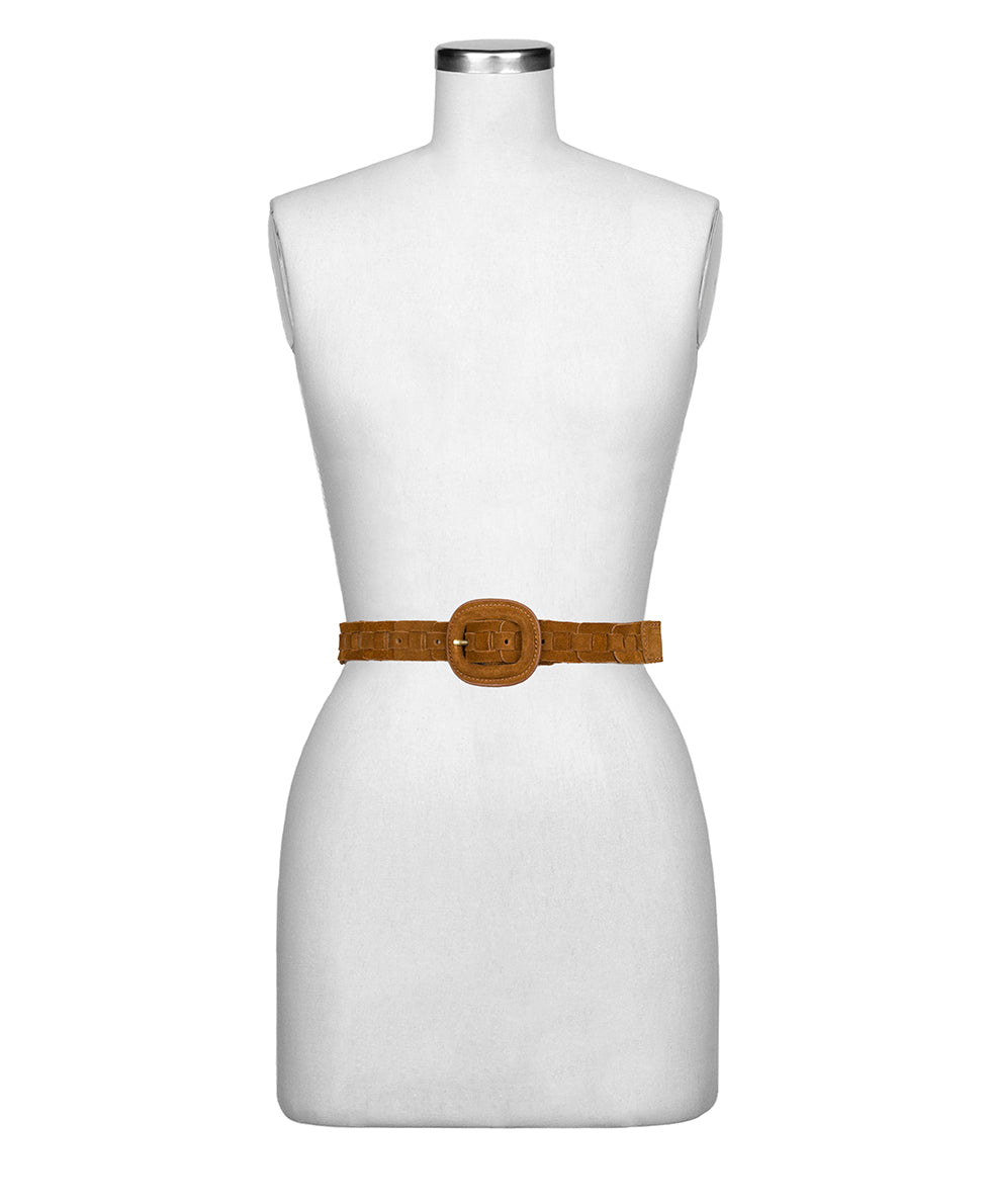 Female - Rikke Belt | Burnished Suede | Cognac - by Patricia Nash - View 3 of 4
