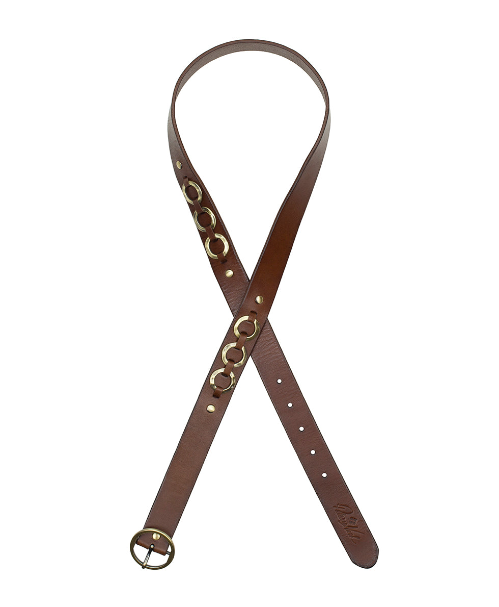 Female - Erland Belt | Burnished Leather | Cognac - by Patricia Nash - View 2 of 4