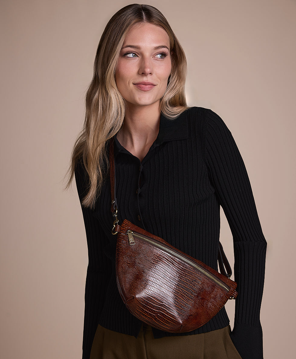 Female - Tinchi Belt Bag | Lizard | Cognac - cognac - by Patricia Nash - View 8 of 8