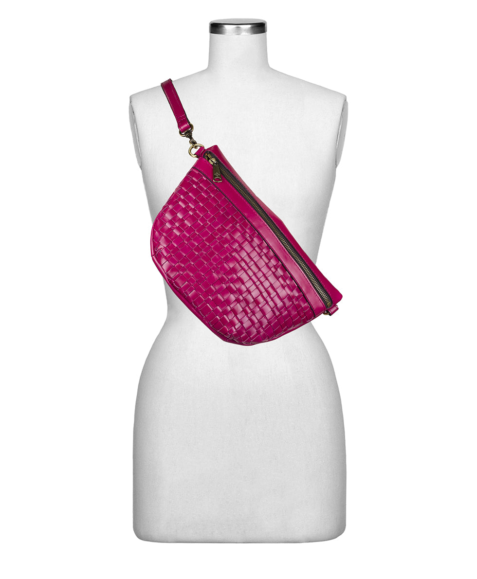 Female - Tinchi Belt Bag - Vintage Distressed Woven - fuchsia - by Patricia Nash - View 5 of 6