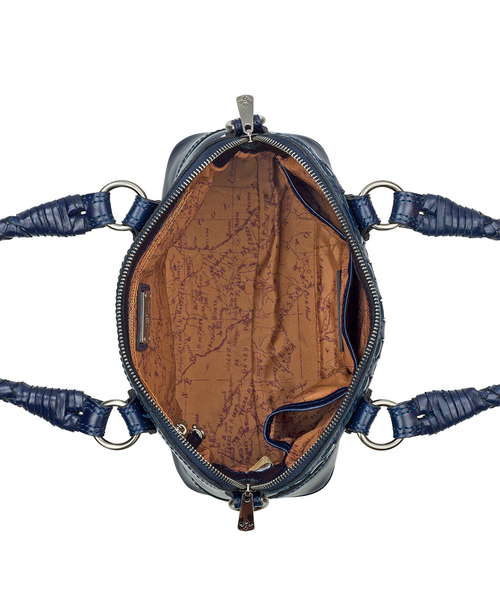 Emeretta Satchel - Discovery Collection — Vintage Distressed Woven Leather - navy - by Patricia Nash - View 4 of 4
