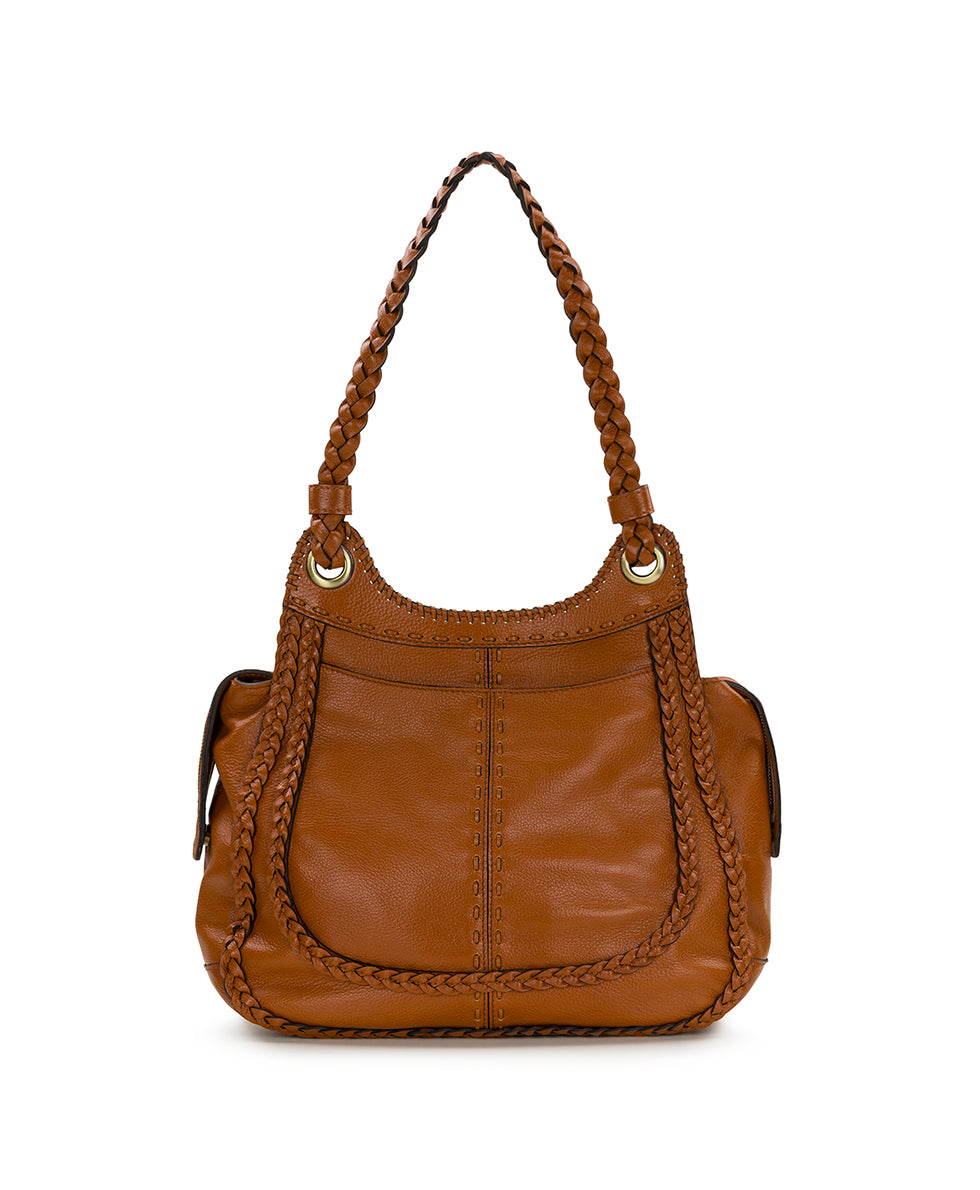 Female - Adria Satchel | Rugged Natural Grain | Cognac - cognac - by Patricia Nash - View 3 of 5