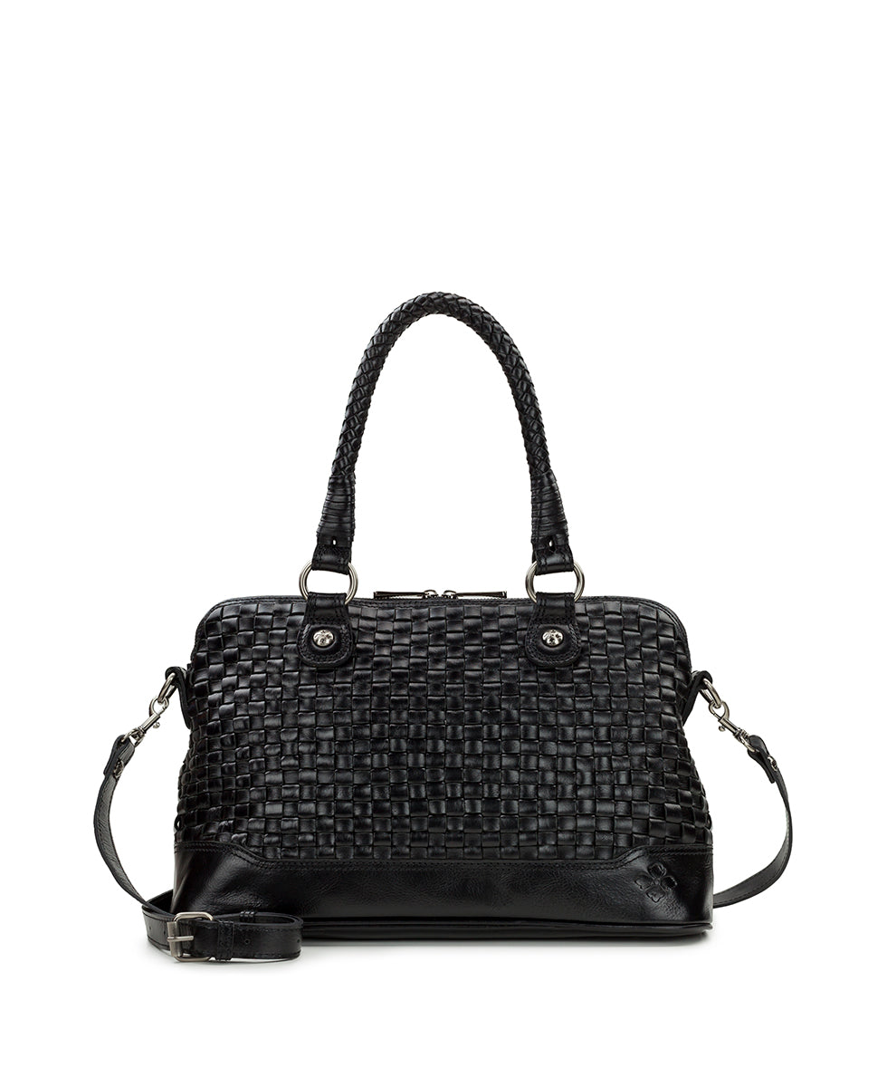 Augusta Satchel - Discovery Collection — Vintage Distressed Woven Leather - black - by Patricia Nash - View 1 of 4