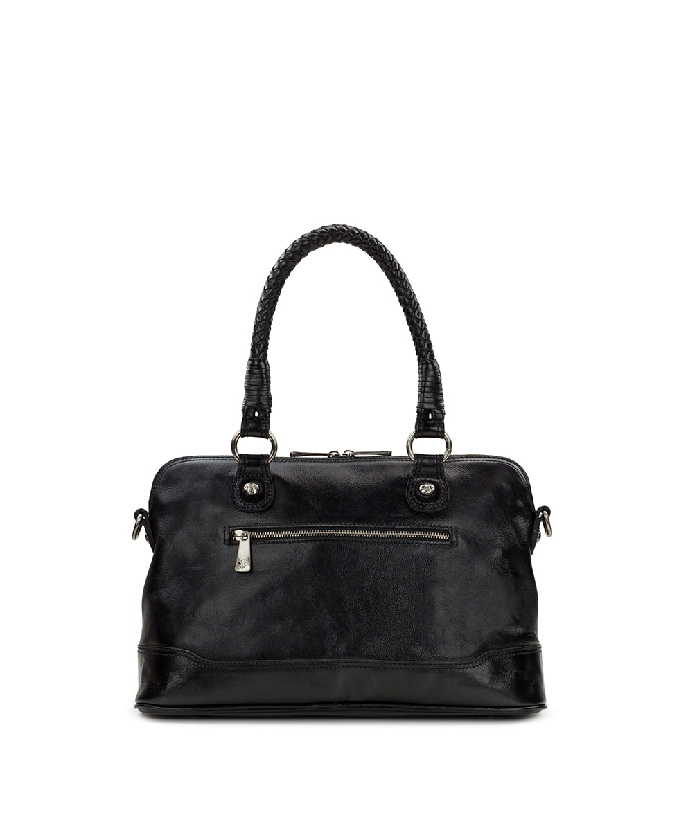 Augusta Satchel - Discovery Collection — Vintage Distressed Woven Leather - black - by Patricia Nash - View 2 of 4