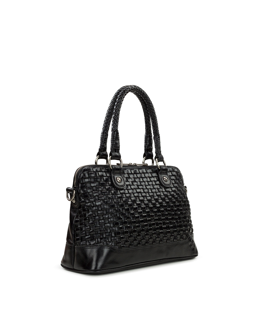 Augusta Satchel - Discovery Collection — Vintage Distressed Woven Leather - black - by Patricia Nash - View 3 of 4